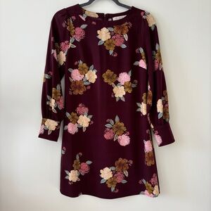 Loft petite mini fall burgundy dress